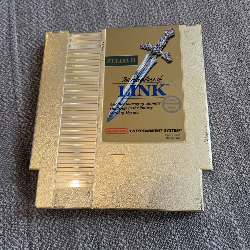 Nintendo NES Game, Zelda 2 The Adventure of Link, Authentic, Gold Cartridge